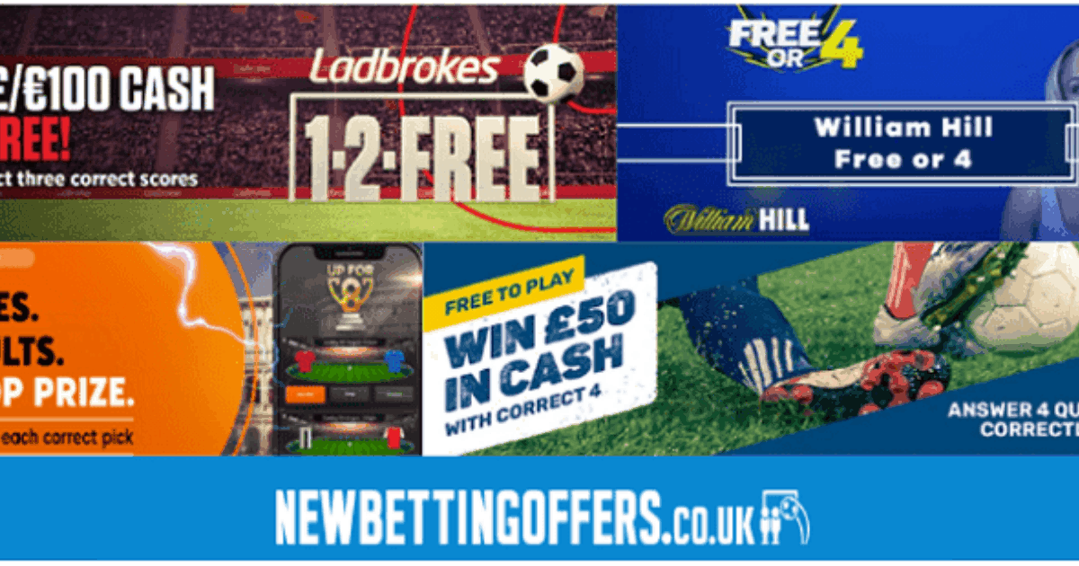 1-2-Free: Win £100 in CASH if you correctly predict three scores with  Ladbrokes' free to play football game - enter now!